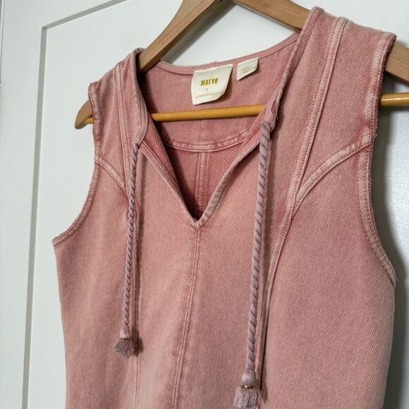 Maeve by Anthropologie Tank Top Womens Sz S Pink Sleeveless V Neck Tassel Cotton - Picture 3 of 10